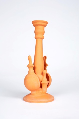 Orange, H21 x D15 stained porcelain, slip-casting (SOLD)