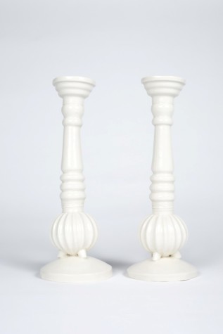 Pair od candle holders,  H24cm  porcelain, slip casting, February 2023 (SOLD)