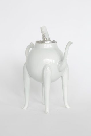 Pewter Lid teapot, 2021, Porcelain,  H 25cm x W 22cm