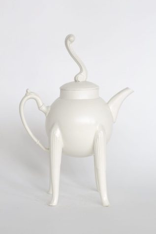 Tall one with door handle finial, 2021, Porcelain, H 27cm x W 23cm